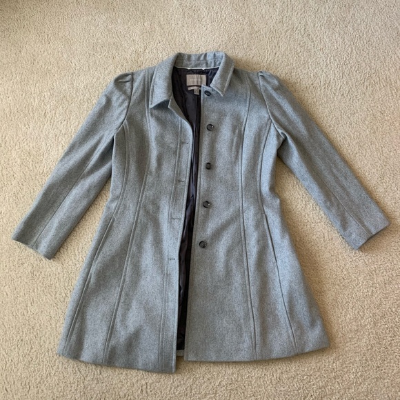 Banana Republic Grey Wool Peacoat Sz XL - Picture 3 of 8